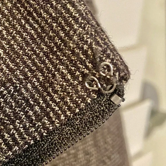 LE CHATEAU Vintage Midi Skirt Brown Leather Belt Design Lined Preppy Corpcore - Picture 7 of 13